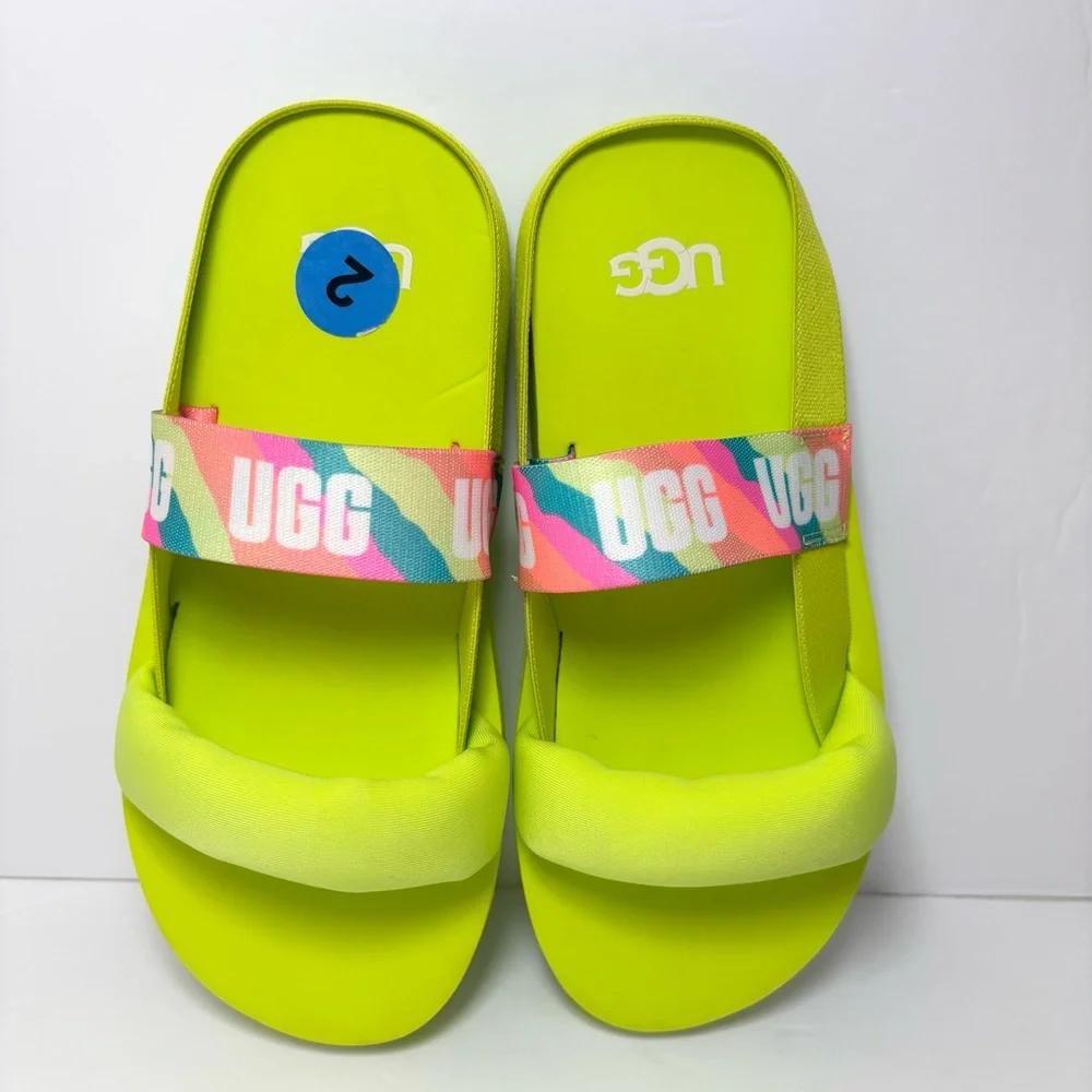 Ugg Zuma Sling  Neon green‎ sandals Kids Size 2